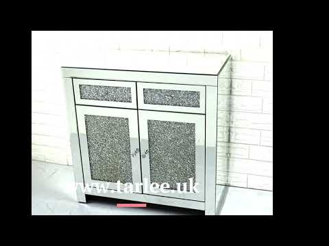 Stunning Mirrored Diamond Crush 2 + 2 Chest of Drawers with Crystal Handles Tarlee